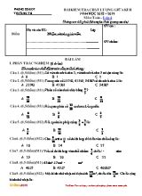 Bài kiểm tra chất lượng giữa học kỳ 2 môn Toán Lớp 4 - Năm học 2018-2019